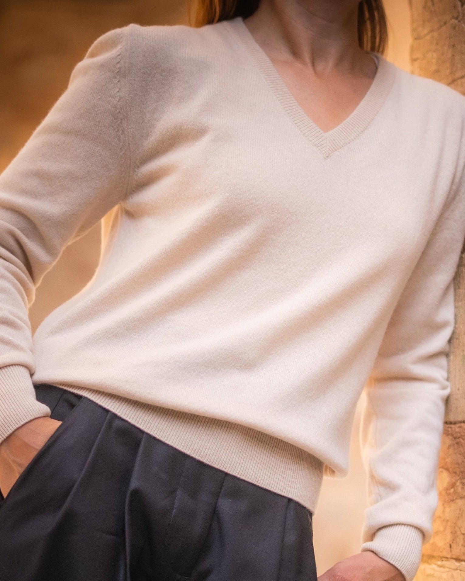Cashmere V-Neck Jumper Women | The Soft